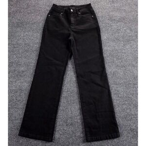 Sidefeel Womens Black Wide Leg High Waisted Flare Jeans Size 4 Stretch Denim
